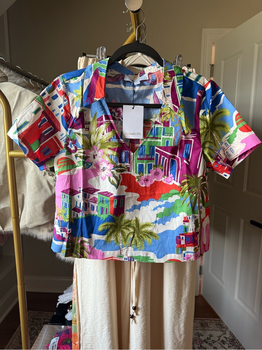 SugarLips Multicolor Tropical Print Shirt
